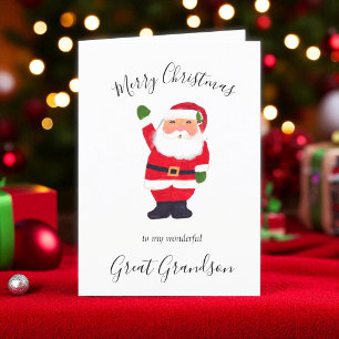 Cartes Pour Fêtes Annuelles Aquarelle Noël Père Noël Grand-père