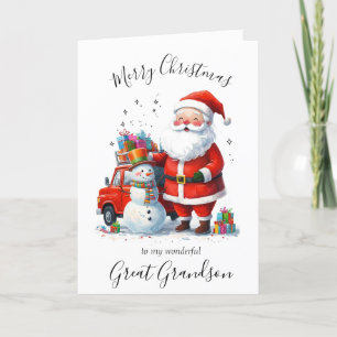 Cartes Pour Fêtes Annuelles Aquarelle Noël Père Noël Grand-père