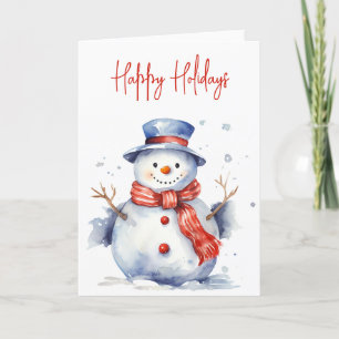 Cartes Pour Fêtes Annuelles Aquarelle Noël Snowman