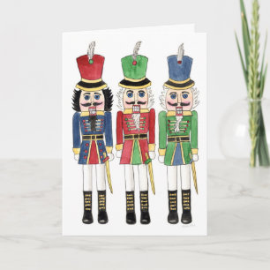 Cartes Pour Fêtes Annuelles Aquarelle Nutcrackers de vacances