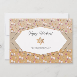 Cartes Pour Fêtes Annuelles Aquarelle Pain d'épices Caramel Tons
