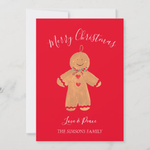 Cartes Pour Fêtes Annuelles Aquarelle Pain d'épices Homme Joyeux Noël Sweet