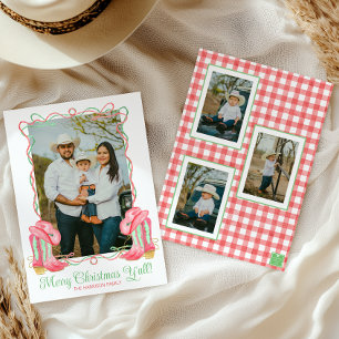 Cartes Pour Fêtes Annuelles Aquarelle Pays Noël Cowboy Botte photo