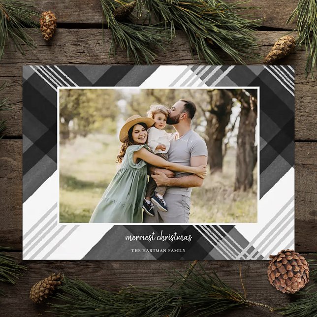 Cartes Pour Fêtes Annuelles Aquarelle peinte Plaqué noir photo de Noël (Créateur téléchargé)