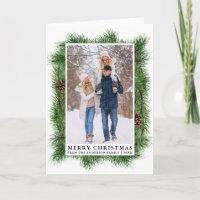 Aquarelle Pine Frame Famille Photo Plier