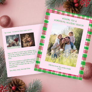 Cartes Pour Fêtes Annuelles Aquarelle Plat rose Noël Personnalisé 3 Photo