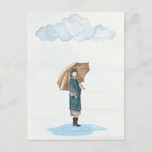 Cartes Pour Fêtes Annuelles Aquarelle pluvieuse