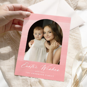 Cartes Pour Fêtes Annuelles Aquarelle rose Arch 2 Photo voeux de Pâques