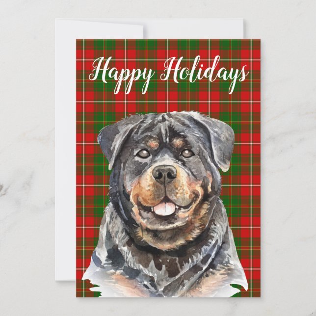 Cartes Pour Fêtes Annuelles Aquarelle Rottweiler Chien personnalisé (Devant)