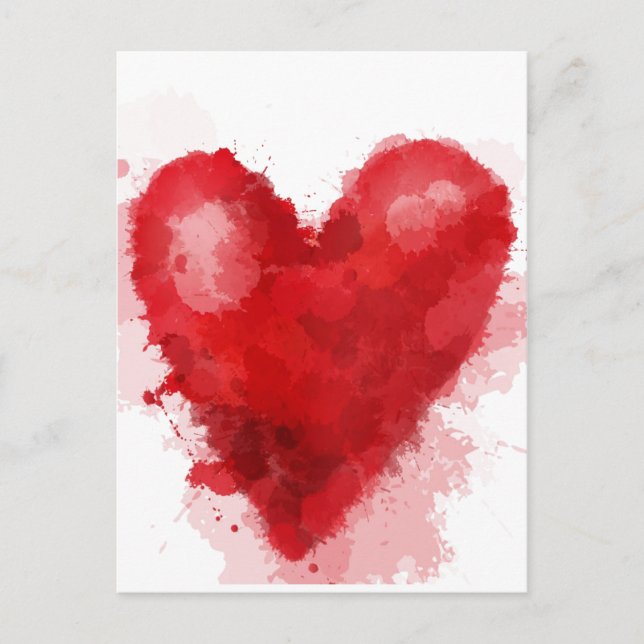 Cartes Pour Fêtes Annuelles Aquarelle rouge coeur gothique fille valentine (Devant)