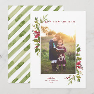 Cartes Pour Fêtes Annuelles Aquarelle rustique Floral Classic