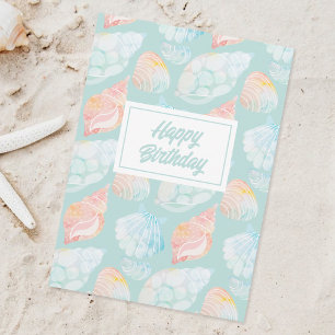 Cartes Pour Fêtes Annuelles Aquarelle Shell Joyeux anniversaire
