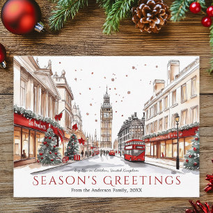 Cartes Pour Fêtes Annuelles Aquarelle Sketch Big Ben Londres Voyage Noël