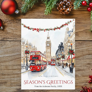 Cartes Pour Fêtes Annuelles Aquarelle Sketch Big Ben Londres Voyage Noël