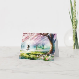 Cartes Pour Fêtes Annuelles Aquarelle sur une aile