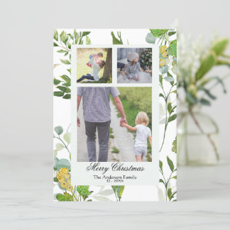 Cartes Pour Fêtes Annuelles Aquarelle Verdure et baies 3 Photo Noël