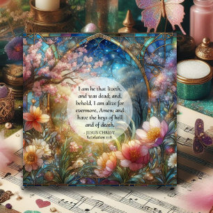Cartes Pour Fêtes Annuelles Aquarelle Verre Tissé Bible Verset Pâques