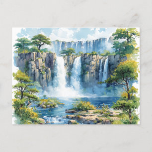 Cartes Pour Fêtes Annuelles Aquarelle Victoria Falls 2 Nature