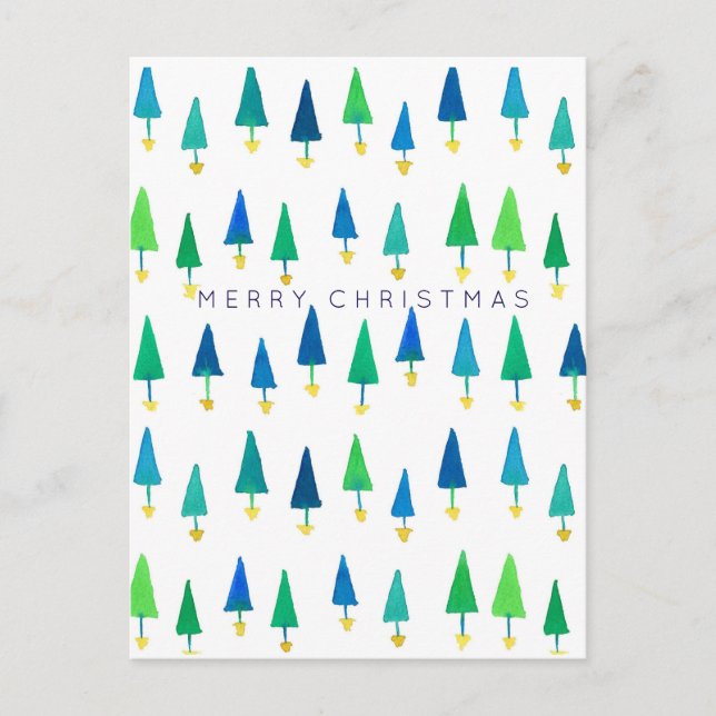 Cartes Pour Fêtes Annuelles Aquarelles Joyeux Noël (Devant)