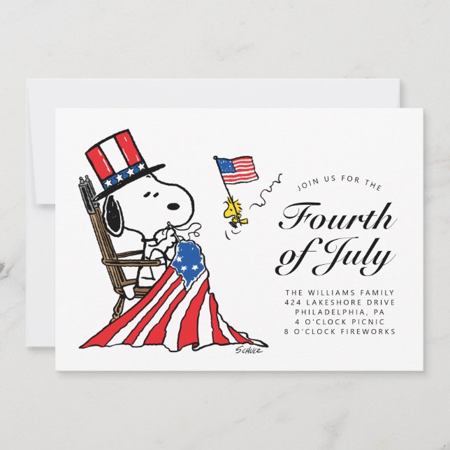 Cartes Pour Fêtes Annuelles Arachides 4 juillet pique-nique (Devant)