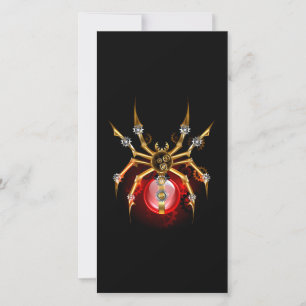 Cartes Pour Fêtes Annuelles Araignée steampunk sur fond noir