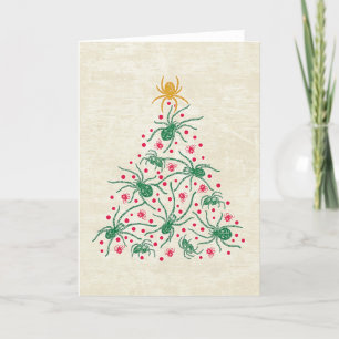 Cartes Pour Fêtes Annuelles Araignées vintages Arbre de Noël