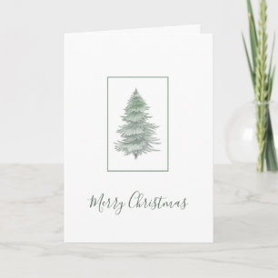 Cartes Pour Fêtes Annuelles Arbre À feuillage persistant dessiné à la main