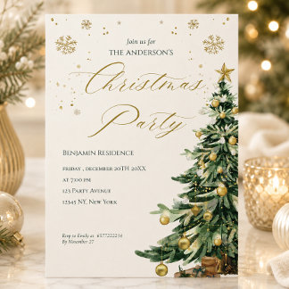 Cartes Pour Fêtes Annuelles Arbre à l'aquarelle moderne Code QR Fête de Noël