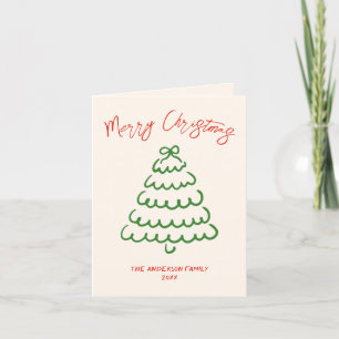 Cartes Pour Fêtes Annuelles Arbre à mâchoires Vintage rétros Noël unique
