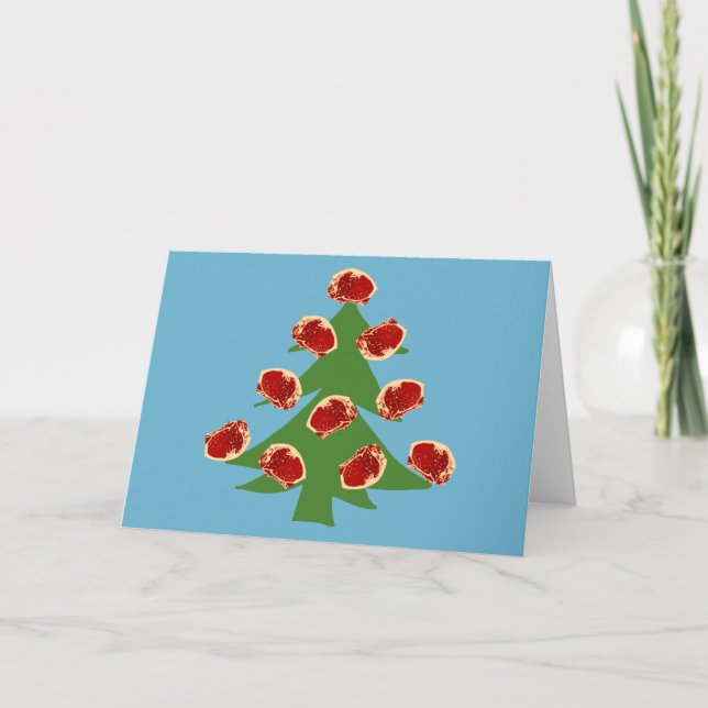 Cartes Pour Fêtes Annuelles Arbre à viande de vacances (Devant)