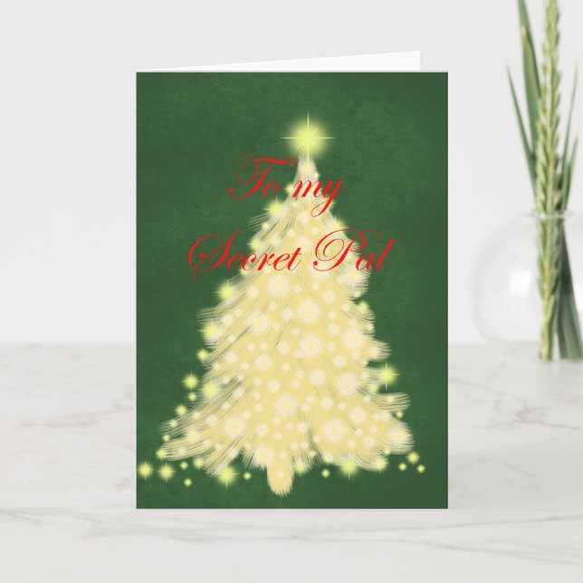 Cartes Pour Fêtes Annuelles Arbre allumé d'or (Devant)