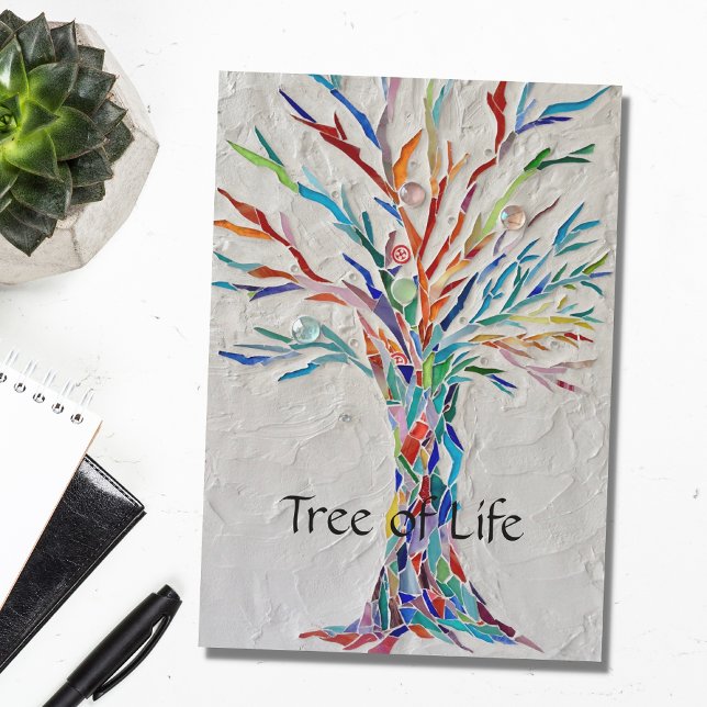 Cartes Pour Fêtes Annuelles Arbre arc-en-ciel de la mosaïque de la vie (Créateur téléchargé)