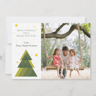 Cartes Pour Fêtes Annuelles Arbre avec Stars Photo Holiday Card