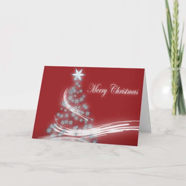 Cartes Pour Fêtes Annuelles Arbre chic de Noël d'étoile de fête (Devant)