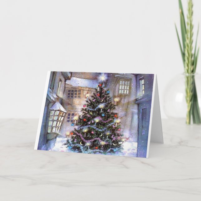 Cartes Pour Fêtes Annuelles Arbre dans la ville (Devant)