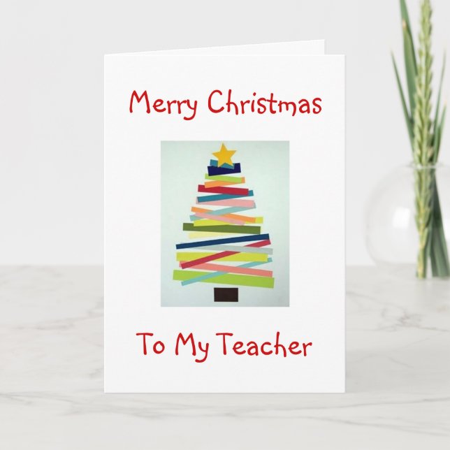 CARTES POUR FÊTES ANNUELLES ARBRE D'ARBRE POUR ENSEIGNANT SPÉCIAL À NOËL (Devant)