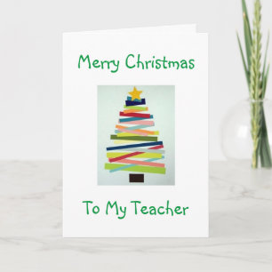 CARTES POUR FÊTES ANNUELLES ARBRE D'ARBRE POUR ENSEIGNANT SPÉCIAL À NOËL