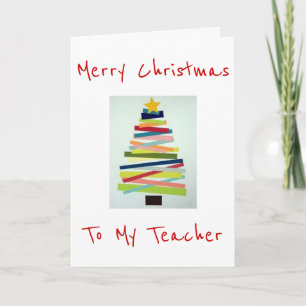 CARTES POUR FÊTES ANNUELLES ARBRE D'ARBRE POUR ENSEIGNANT SPÉCIAL À NOËL
