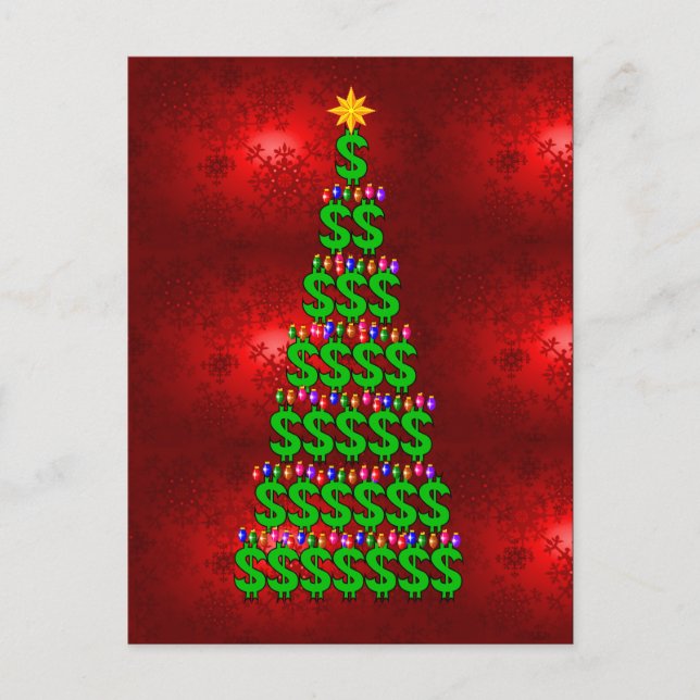 Cartes Pour Fêtes Annuelles Arbre d'argent de Noël (Devant)