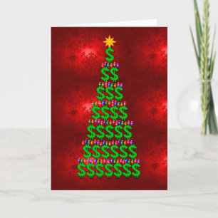 Cartes Pour Fêtes Annuelles Arbre d'argent de Noël
