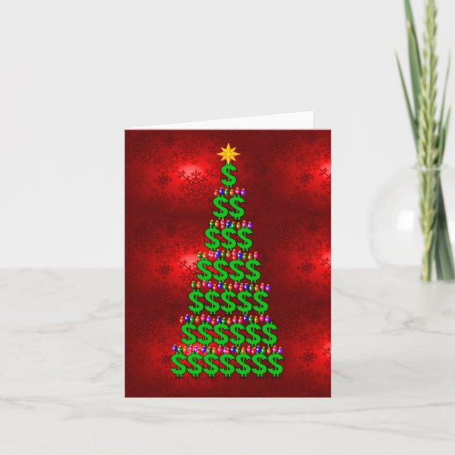 Cartes Pour Fêtes Annuelles Arbre d'argent de Noël (Devant)
