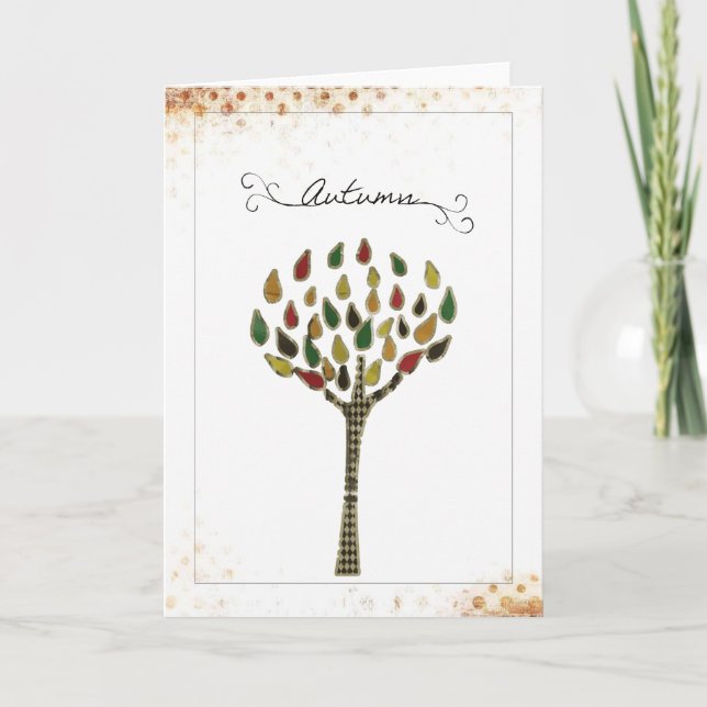 Cartes Pour Fêtes Annuelles arbre d'automne (Devant)