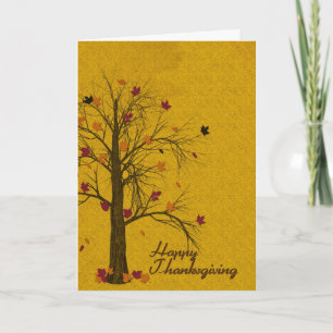 Cartes Pour Fêtes Annuelles Arbre d'automne Thanksgiving