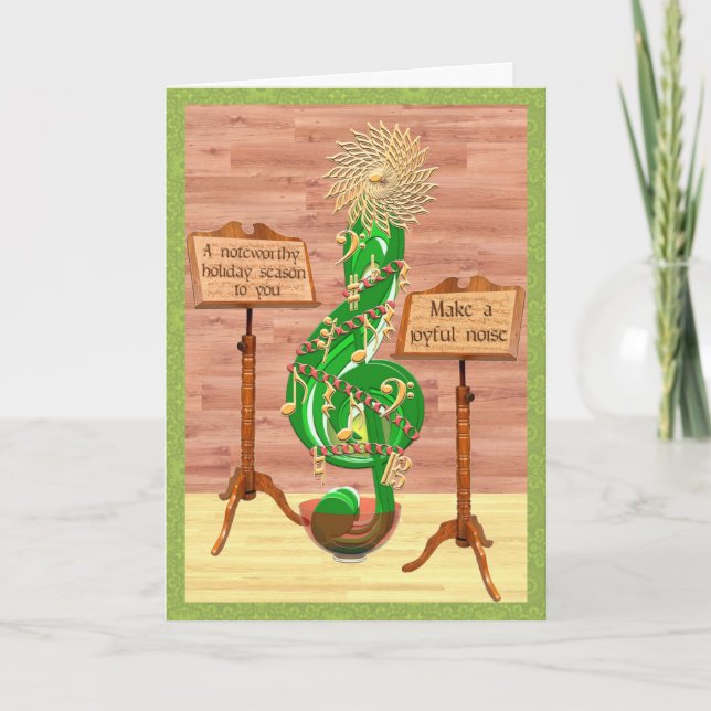 Cartes Pour Fêtes Annuelles Arbre de clef de Noël (Devant)