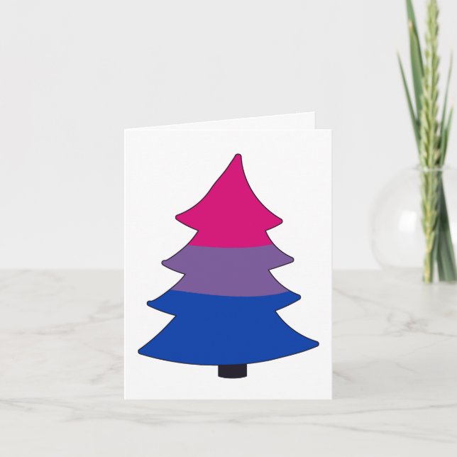 Cartes Pour Fêtes Annuelles Arbre de fierté bisexuelle Holigay (Devant)