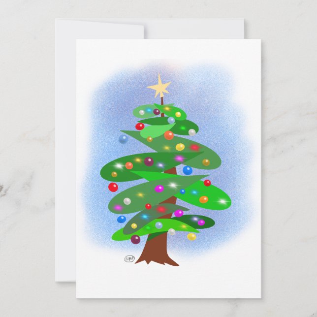 Cartes Pour Fêtes Annuelles Arbre de Noël (Devant)