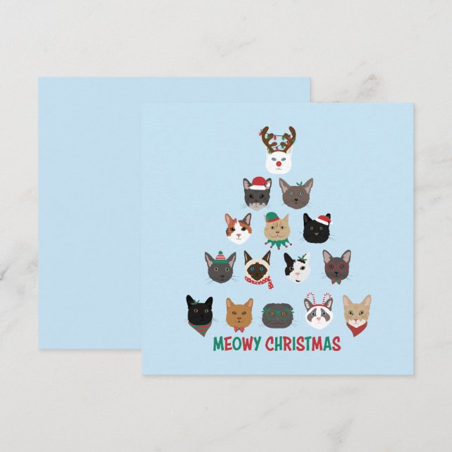 Cartes Pour Fêtes Annuelles Arbre de Noël (Devant / Derrière)