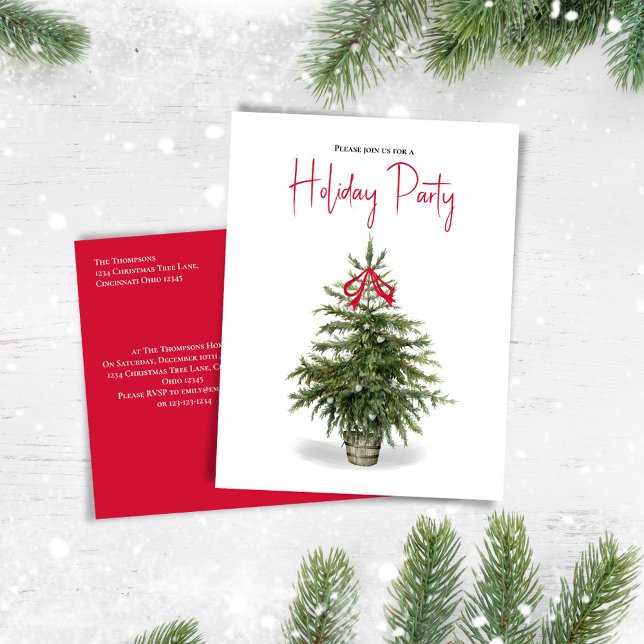 Cartes Pour Fêtes Annuelles Arbre de Noël (Classic Holiday Party invitation postcard. )