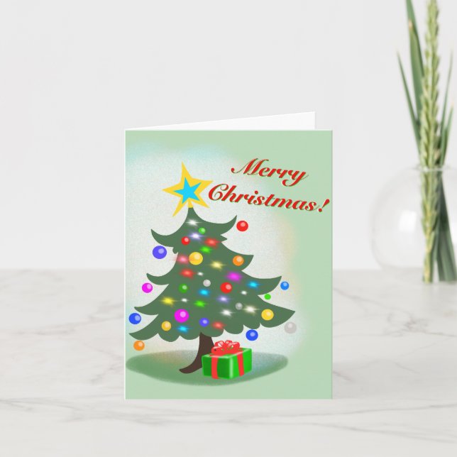 Cartes Pour Fêtes Annuelles Arbre de Noël (Devant)