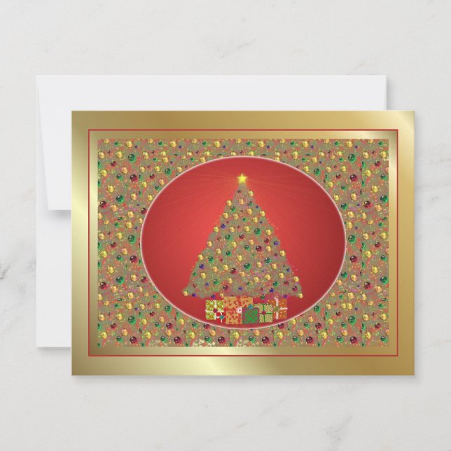 Cartes Pour Fêtes Annuelles Arbre de Noël (Devant)